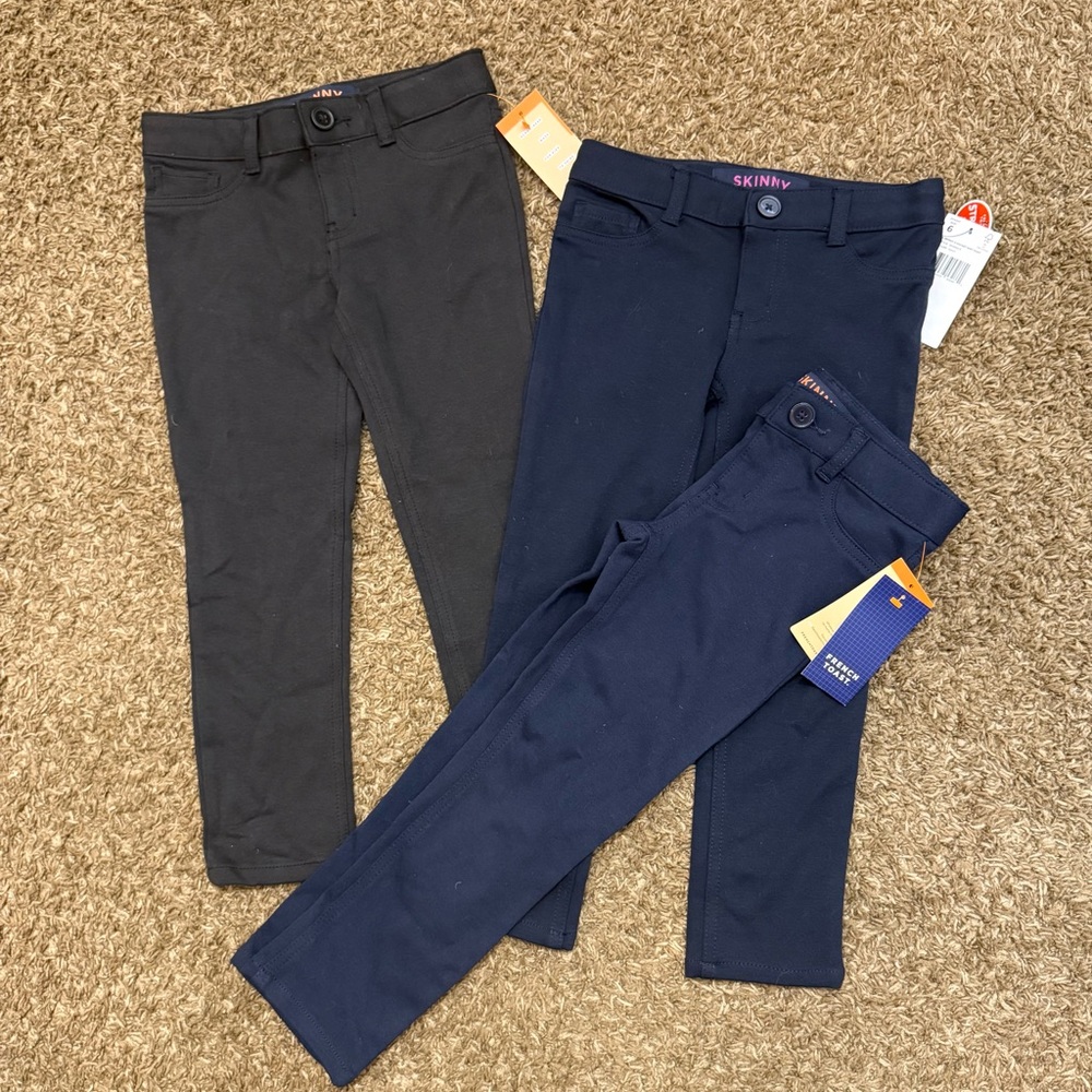 Kids Skinny Fit Pants - Black and Navy